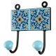 Turquoise Wheel Flower Ceramic Tile Hook